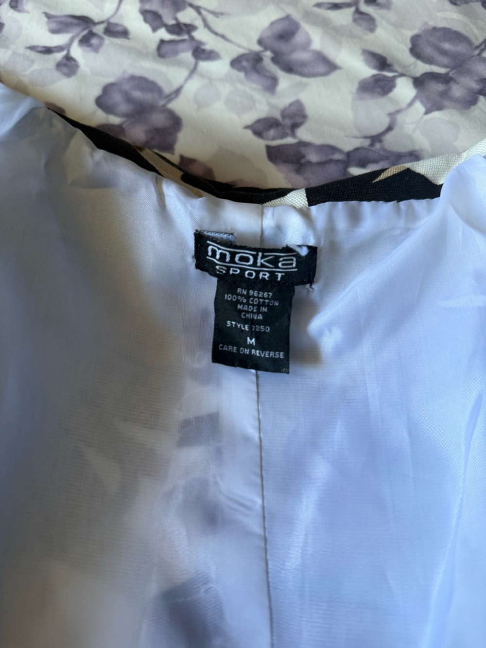 Moka Sport Floral Print Button-Front Jacket in Brown, Black & Cream - Picture 11 of 11